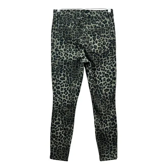 Good American Womens Jeans Leopard‎ Animal Print Good Waist Crop Sage Sz 8/29